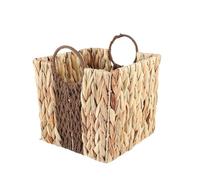 cesta de almacenamiento tejida Cestas de almacenamiento tejidas paja for alimentos, frutas y verduras, cesta for servir Picnic, jacinto, contenedor escritorio organizador mimbre(L)