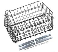 Cesta de almacenamiento trasera para bicicleta con forro, plegable, gran capacidad, capacidad para 55 libras, cesta de alambre de metal para bicicleta de montaña y carretera