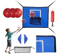 Cesta de baloncesto para trampolín | Cesta impermeable - Con accesorio impermeable de baloncesto para trampolín y 3 bolas - Adultos Amateur Interior Exterior Jardín Trasero Casa Sala de juegos