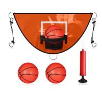 Cesta de baloncesto para trampolín - Conjunto de panel trasero impermeable de PVC, borde exterior resistente al desgaste, fijación de seguridad resistente | Incluye globo de bomba, fácil instalación