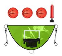 Cesta de baloncesto para trampolín - Conjunto de panel trasero impermeable de PVC, borde exterior resistente al desgaste, fijación de seguridad resistente | Incluye globo de bomba, fácil instalación