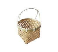 Cesta de bambú con asa tejida a mano para restaurantes y picnics, cocina y organización de restaurantes