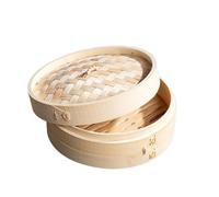 Cesta de bambú para vaporera de bambú para cocinar albóndigas Bao pulgadas, utensilios de cocina grandes, suma tenue, vapor asiático, cocina Momo, (21 cm), 1 unidad
