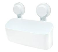 Cesta de baño con ventosas (9,2 x 24 x 17,9 cm, Plástico, Blanco)