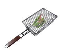 Cesta de barbacoa | Cestas antiadherentes para al aire libre, cesta de parrilla para pescado, verduras, camarones, cesta de parrilla con mango plegable para verduras, camarones, pollo asado