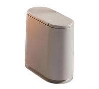 Cesta de basura creativa para sala de estar, baño e inodoro, diseño delgado para ahorrar espacio en huecos (caqui, 15 L)