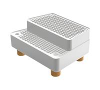 Cesta de basura permanente fabricada en ABS de dos capas con diseño de gato verde Shih Tzus, uso permanente y seguridad para mascotas, múltiples gatos