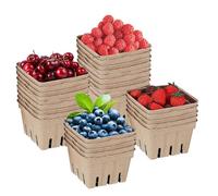 Cesta de bayas de fibra de pulpa, ecológica, apilables, cestas de fibras de pulpa natural, cajas de frutas de cartón adecuadas para mercados de agricultores, almacenamiento de productos, regalos y