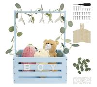 Cesta de bebé con asa, armario de madera para baby shower, práctica caja de madera para baby shower con barra, armario para cajas de baby shower, cesta de la ropa de madera, regalo de ducha para bebés