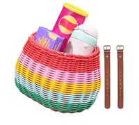 Cesta de bicicleta montada en manillar, almacenamiento portátil para bicicleta infantil, accesorios de bicicleta desmontables para viajes, picnic, escuela, parque al aire libre, parque, jardín