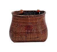 Cesta de Bicicleta para Mujer, para Crucero de Playa o Scooter, cestas Originales de Mimbre con portavasos Integrado para Manillar Delantero, Estilo clásico Vintage, Hecho a Mano, Mimbre Natural