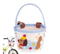 Cesta de bicicleta para niños, cuerda de algodón, diseño de perro , almacenamiento para manillar, cesta de bicicleta, para montaña, playa, comestibles, ciclismo, niño y niña