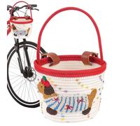 Cesta de bicicleta para niños, cuerda de algodón, diseño de perro , almacenamiento para manillar, cesta de bicicleta para niñas, para montaña, playa, comestibles, ciclismo, niño y niña
