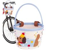 Cesta de bicicleta para niños, cuerda de algodón, diseño de perro , almacenamiento para manillar, cesta de bicicleta para niñas, para montaña, playa, comestibles, ciclismo, niño y niña