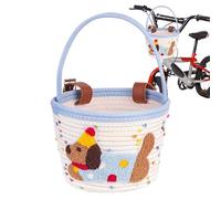 Cesta de bicicleta para niños, de manillar de cuerda de algodón con diseño de perro , cesta de bicicleta para niñas, para montaña, playa, comestibles, ciclismo, niño y niña