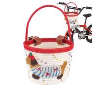 Cesta de bicicleta para niños, de manillar de cuerda de algodón con diseño de perro | Cesta de bicicleta para niñas, para playa, ciclismo, montaña, comestibles, niño y niña