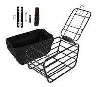 Cesta de bicicleta para portaequipajes, resistente portamascotas | Cesta de acero al carbono con tapa para perros, gatos y equipaje. Solución resistente a salto: diseñada con un espacio protector