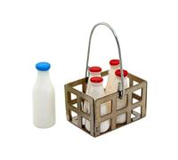 Cesta de botella de leche en miniatura de 1/6 1/12, accesorios para casa de muñecas, juguete de simulación