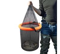Cesta de cangrejos, red plegable para captura viva, malla de pescado portátil con cordón, 150 g/200 g, ideal para cangrejos de río, bagre, agua salada, agua dulce, accesorios de pesca con mosca y