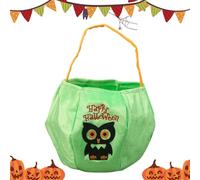 Cesta De Caramelos - Cubo para Dulces de Halloween | Bolsa Bordada para Truco o Trato Decoración Perfecta para Aventuras Nocturnas Disfraces Familiares Fotos de Vacunas Recuerdos