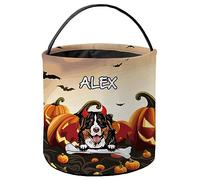Cesta de caramelos de calabaza de Halloween Perro de montaña bernés | Reutilizable Bolsas de calabaza de Halloween Práctica Bolsa De Dulces De Calabaza para Truco o Trato Fiesta