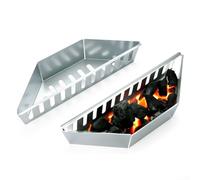 Cesta de carbón de 15 pulgadas para parrillas Weber Kettle Grills, bandeja larga de carbón para portones traseros de camping y accesorios de parrilla en el patio trasero (0.6 mm)