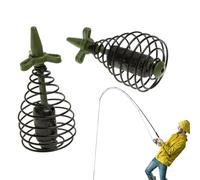 Cesta de cebo alimentador de pesca, trampa de señuelo de carpa, accesorios de pesca inoxidables, construcción de ABS de metal resistente, diseño de bloqueo seguro fuerte, profesionales adultos, 2.95 x