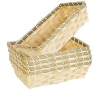 Cesta de cesta Cestas de regalo Cestas vacías para regalos Cesta vacía vacía 5 piezas 10.2x6.3x3 pulgadas Cesta de regalo tejida de bambú Cesta pequeña de frutas y verduras de escritorio
