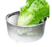 Cesta de colador, colador de malla fina, colador para cesta de vapor de acero inoxidable, cesta de vapor para verduras con mango y pie de base, cesta de drenaje de cocina para sartén