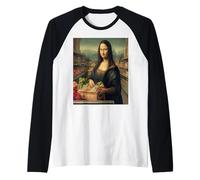 Cesta de comestibles Mona Vintage Lisa Market Scene Camiseta Manga Raglan