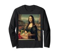 Cesta de comestibles Mona Vintage Lisa Market Scene Manga Larga