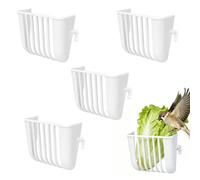 Cesta de comida para loros: de cuatro piezas, bandeja antiderrames, soporte de alimentación de jaula, contenedor para mascotas, uso en aviario interior, soporte para pájaros al aire libre