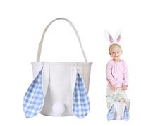 Cesta de conejo de Pascua, bolsa reutilizable para golosinas de conejo con asas, suministros de fiesta, contenedor de caza de primavera para envolver juegos de caza de huevos, fiesta de caza de dulces