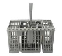 Cesta de cubiertos de repuesto para Bauknecht para Indesit y para Hotpoint para lavavajillas Ignis, mango redondo desmontable, plástico gris, repuesto para número de pieza C00257140