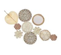 Cesta de decoración de pared Natural, decoración de pared redonda de ratán hecha a mano, decoración colgante de pared de granja for dormitorio y sala de estar, 10 Uds. para sala de estar y dormitorio