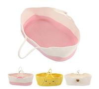 Cesta de Dormir para Bebé, Cesta de Transporte de Bebé de Algodón Portátil de Seguridad de Dibujos Animados Plegable con Almohadilla de Colchón, Cama de Noche para Bebé, Cuna de Bebé(Blanco)