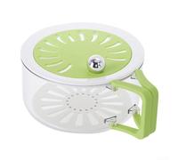 Cesta de drenaje con tapa y colador para verduras y frutas, cuenco multiusos con drenaje rápido de agua y mango plegable para cocina o uso al aire libre (verde)