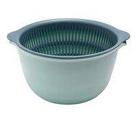 Cesta de drenaje para colador de cocina, juego de tazones para colador 2 en 1, plástico PP libre de BPA, doble capa desmontable, para lavar verduras y frutas