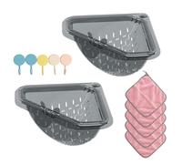 Cesta de drenaje para fregadero - Organizador de esquina magnético, soporte de cocina multifunción, recolector compacto de frutas y verduras, diseño duradero de acero inoxidable, accesorio para fregad