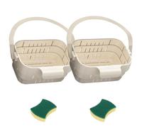 Cesta de drenaje plegable para fregadero con tapa abatible, colador retráctil y estante organizador multifuncional para grifo, ideal para escurrir frutas, verduras y utensilios (WHITE*2)