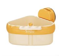 Cesta de drenaje triangular con ventosas para fregadero de cocina, construcción de PVC para sostener platos y enjuagar productos, mantiene el área de la cocina organizada (beige (1))