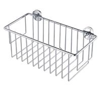 Cesta de ducha cromada tesa Baath, de metal, autoadhesiva, tecnología de montaje adhesiva, 117 x 250 x 125 mm