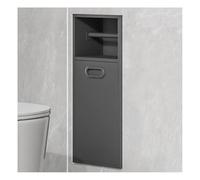 Cesta de Ducha de Acero Inoxidable Cepillado con Papelera, Estante Empotrado para baño para un Almacenamiento Elegante, Gris, 20x50x14cm, solución Duradera y Que Ahorra Espacio.