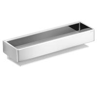 Keuco Cesta de ducha metal, gris plata y cromada de alto brillo, fijación oculta, 9,5 x 30 x 6,7 cm, montaje en la pared en la ducha, repisa para ducha, Edition 11
