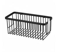 Cesta de ducha rectangular modelo BLACK fabricada en aluminio con acabado negro mate, de 30 cm de largo para función portagel. No se oxida