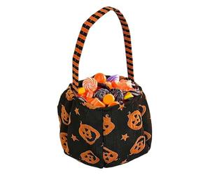 Cesta de dulces de Halloween, bolsa de transporte reutilizable, 16x13x3cm, un cubo de trato para niños, truco de vacaciones o contenedor de tratos, diseño de almacenamiento compacto, para la celebraci