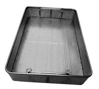 Cesta de esterilización de acero inoxidable 304 de alta temperatura y alta presión, perforación completa de 0,08 pulgadas, cesta de esterilización for sala de suministros(18.9in*9.8in*2.8in)