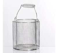 Cesta de esterilización de acero inoxidable 304, resistente a altas temperaturas, con asa de transporte, abertura de 5,5 mm, adecuada for las industrias médica y alimentaria(20x20cm/7.9x7.9in)