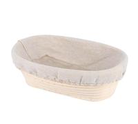Cesta de fermentación Baneton - Cesta de fermentada de mimbre, cesta de fermentación para pan | Recipiente ovalado para hornear con forro de tela, cesta de pan para harina de centeno, 9,84 x 5,91