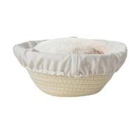 Cesta de fermentación hecha a mano de cuerda de algodón - Cesta redonda ovalada de pan | Bol para pan con inserto extraíble, bandeja para masa, almacenamiento de masa madre | Cocina hornear en casa